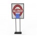 FixtureDisplays® Donation Poster Stand, Ballot Collection with Metal Lock Box Poster not included 11062 Chrome+11118-BLUE
